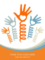 Hands spring into action vector design.
