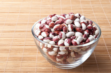 glass bowl full of beans