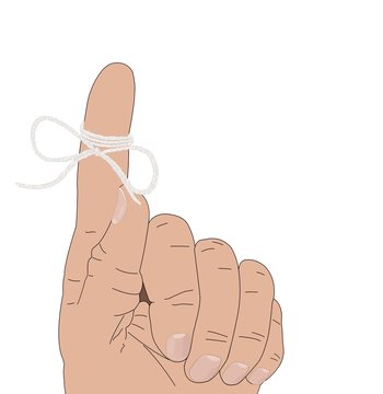 String tied around finger for reminder