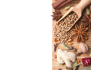 Background with spices and herbs