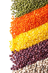 background with different legumes