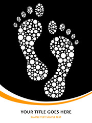 Footprint design with copy space vector.