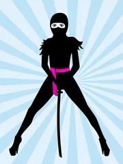 Poster Ninja vrouw © Loulou02