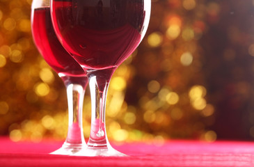 two glasses of red wine