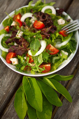 tomato and cucumber salad on a plate.