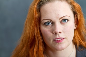 Naklejka premium Red haired girl