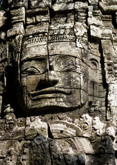 a face in the bayon temple, angkor wat, cambodia