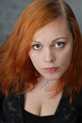Naklejka premium Red haired girl