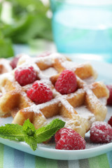 Waffles with fruits