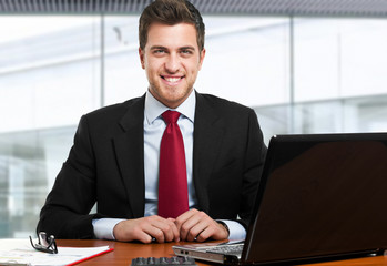 Young businessman at his desk