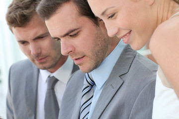 Portrait of smiling business people in meeting