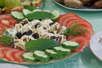 Tomatoes and cucumbers