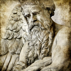 Naklejka premium beautiful sad sculptures - Staglieno cemetery, Genoa,Italy.