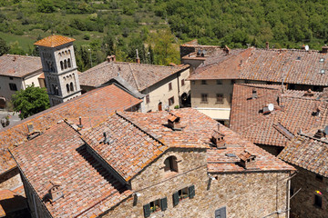 Fototapeta na wymiar Widok Castellina w miejscowości Chianti widziana z Rocca (ok.
