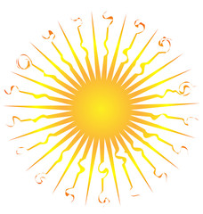Sun icon swirly logo vector