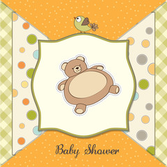 baby shower card with teddy