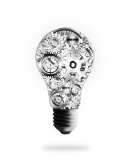 light bulb design by cogs and gears