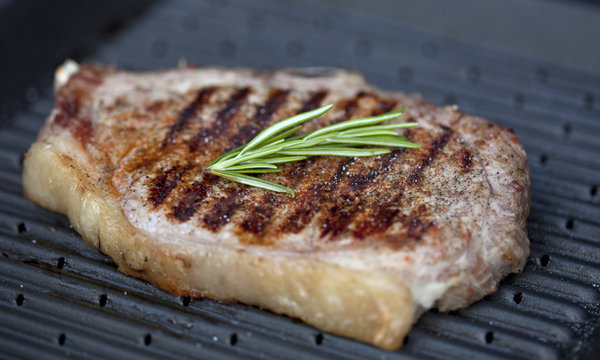 Beef staek on the grill
