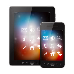Tablet pc and mobile phone with bright menu