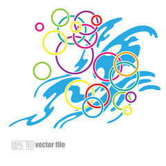 Colorful abstract water bubbles