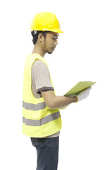 Male Worker Hold Clipboard