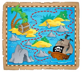 Wall murals For kids Treasure map theme image 3