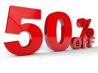 Sale Discount percentage red over white background
