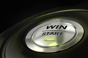 abstract win start button, winning money concept