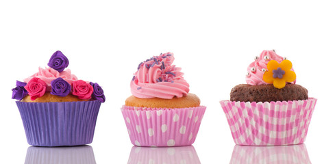 Pink and purple cupcakes