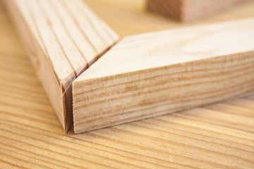 pine wood planks on wood table construction background