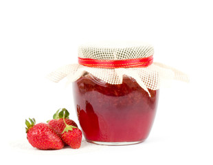 Strawberry jam on white