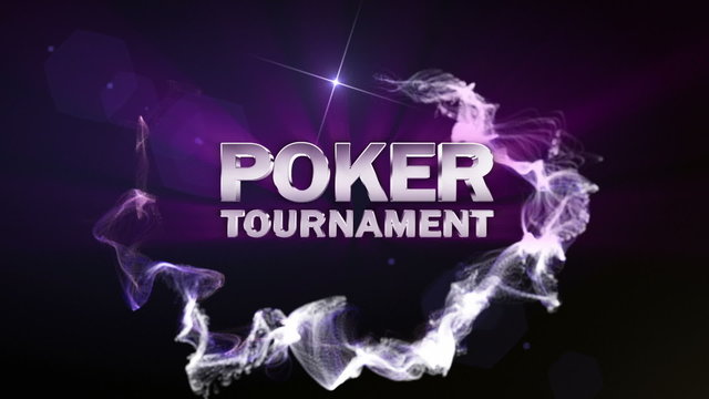 POKER TOURNAMENT Text in Particle (Double Version) Blue - HD1080
