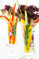 Vegetables in a glasses