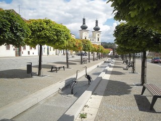 town square in Bystřice nad Pernštejnem, Czech republic