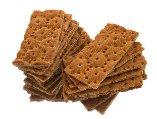 Crackers on a white background