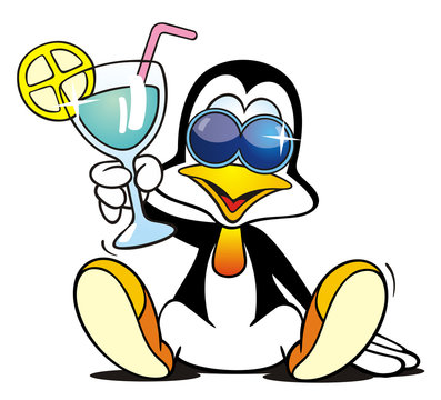 Penguin with Cocktail