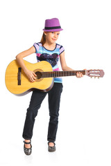Fototapeta na wymiar girl with guitar