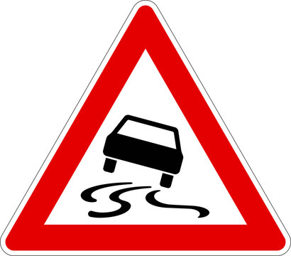 Verkehrszeichen 114 Schleudergefahr bei Nässe oder Schmutz