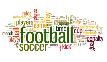 Obraz premium Football concept in word tag cloud