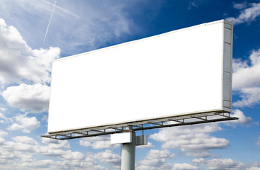 Blank billboard on blue sky
