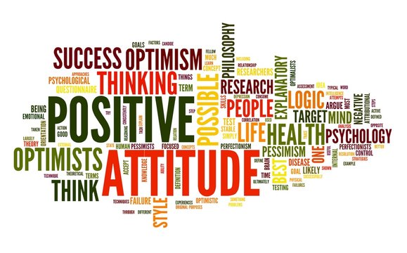 Positive attitude concept in tag cloud