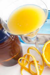 glass with cocktail on white background