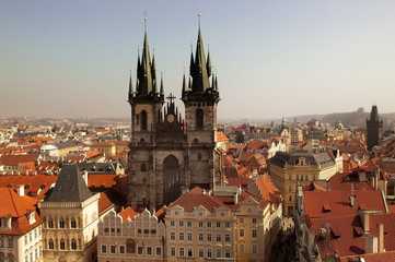 top view of old Prague