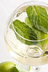 glass with cocktail on white background