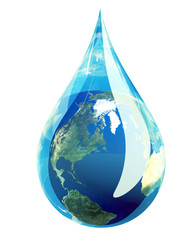 Obraz premium Earth Water Drop(no bottom glare)
