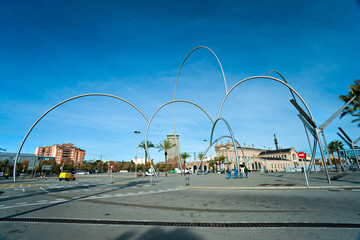Fototapeta na wymiar Port w Barcelonie, Hiszpania.