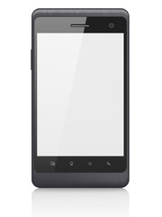 Beautiful smartphone on white background. Generic mobile smart p