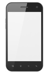 Beautiful smartphone on white background. Generic mobile smart p