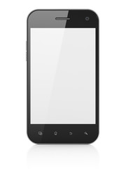 Beautiful smartphone on white background. Generic mobile smart p