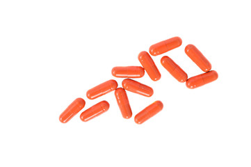orange capsules isolated